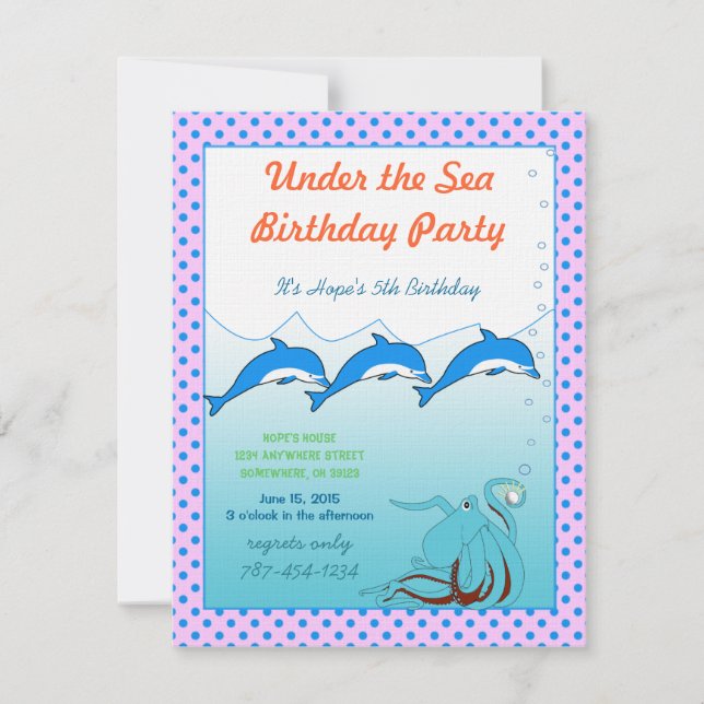 Invitation Anniversaire Sous l'Océan (Devant)