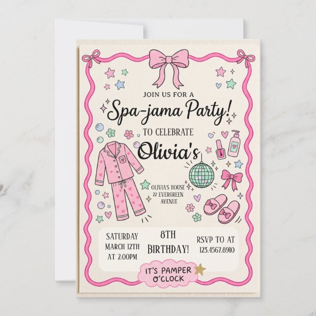 Invitation Anniversaire Spa Jama (Devant)