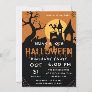 Invitation Anniversaire Spooktacular Halloween Party Éffrayan