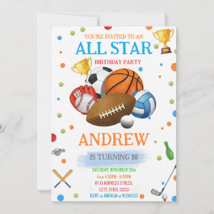Invitation anniversaire sportive personnalisable