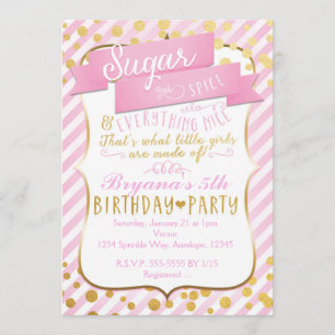 Invitation anniversaire Sugar & Spice rose gold