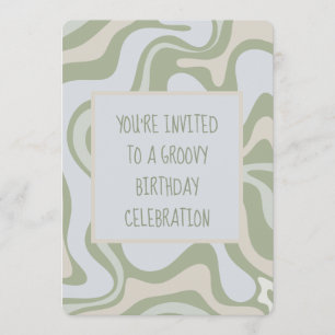 Invitation Anniversaire super à Sage Green