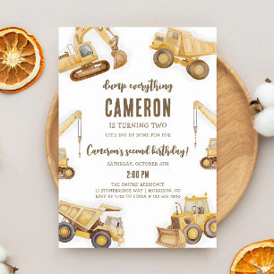 Invitation Anniversaire sur le thème de la construction 5 ans