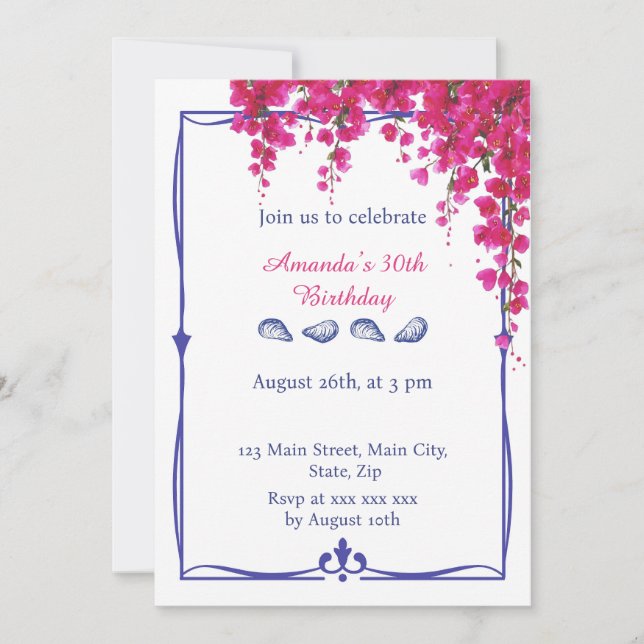 Invitation Anniversaire sur le thème grec (Devant)