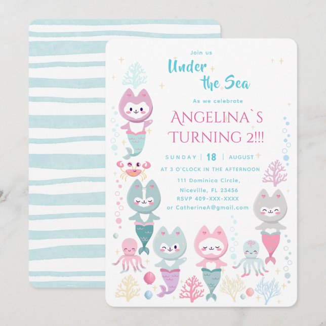 Invitation anniversaire sur le thème nautique. (Devant / Derrière)