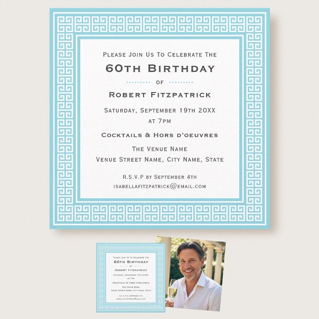 Invitation Anniversaire sur mesure avec photo d'âge classique (Créateur téléchargé)