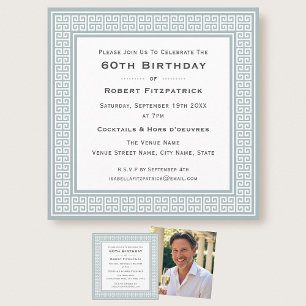 Invitation Anniversaire sur mesure avec photo d'époque grise