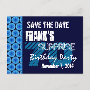 Invitation anniversaire surprise 70 ans motif bleu