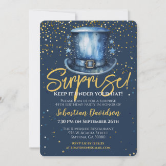Invitation Anniversaire Surprise Gardez-Le Sous Votre Casquet