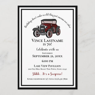 Invitation Anniversaire surprise voiture