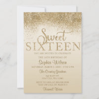 Anniversaire Sweet 16 Paillettes Étincelles Or
