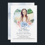 Invitation Anniversaire Sweet 16 | Plage 16 Photo Anniversair<br><div class="desc">Sweet sixteen photo - 16 anniversaire invitation</div>