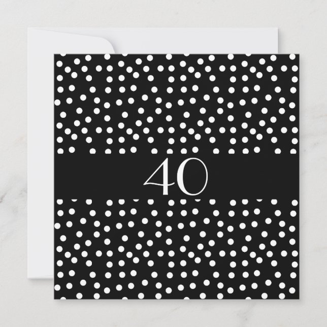 Invitation Anniversaire Taches Noir et Blanc (Devant)