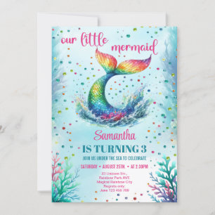 Invitation Anniversaire tendance de l'aquarelle arc-en-ciel d