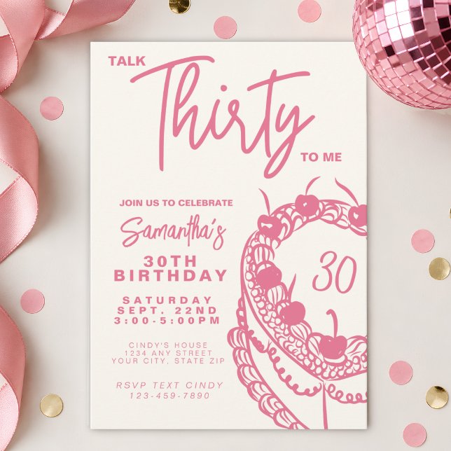 Invitation Anniversaire Tendance Rose Parle Trente À Moi 30 (Créateur téléchargé)