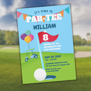 Invitation anniversaire thème Golf Partee