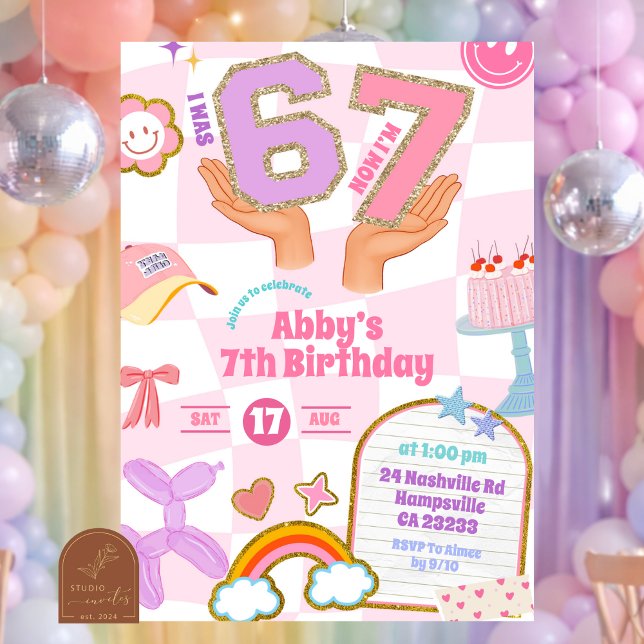 Invitation Anniversaire Thème Patch Rétro 67 (Créateur téléchargé)