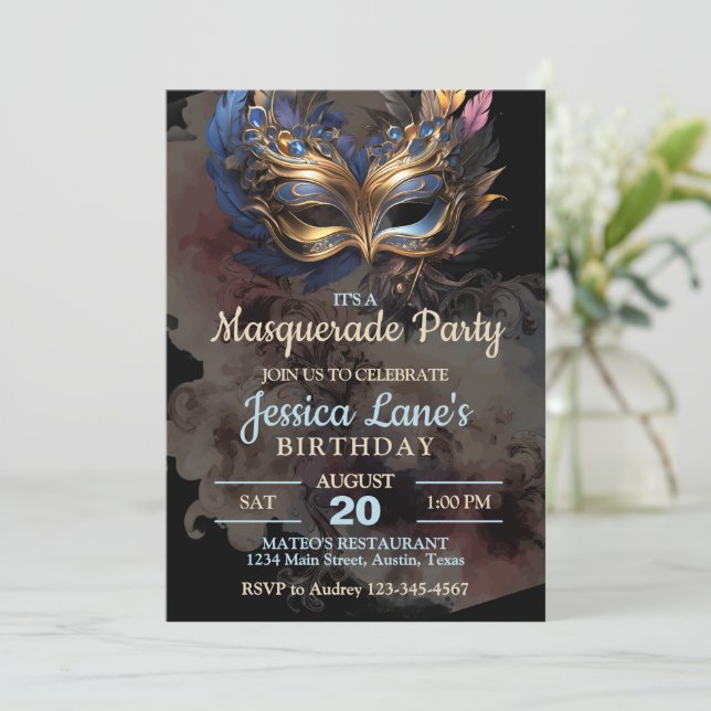 Invitation Anniversaire Thème Soirée Costumée (Debout devant)