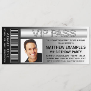 Invitation Anniversaire Ticket Homme