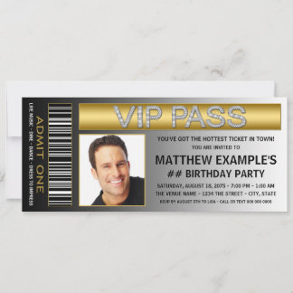 Invitation Anniversaire Ticket Homme