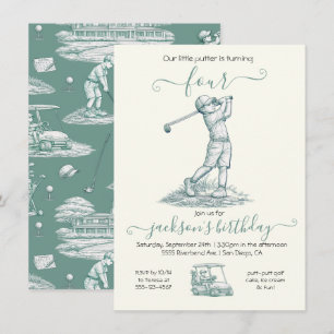 Invitation Anniversaire Toile Garçon Golf