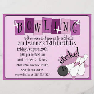 Invitation Anniversaire totalement rétro de bowling de