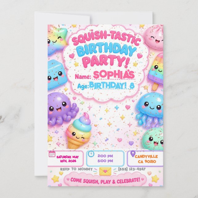 Invitation Anniversaire tout doux (Devant)