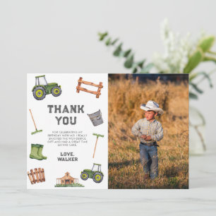 Invitation anniversaire tracteur vert aquarelle 2 