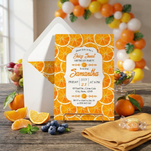 Invitation anniversaire tranche d'orange agrumes s