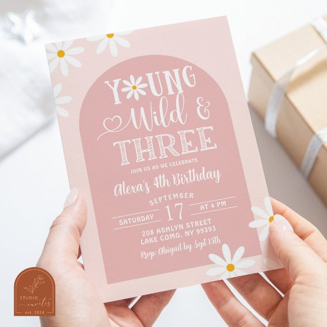 Invitation Anniversaire Trois Ans Fille Sauvageonn (Créateur téléchargé)