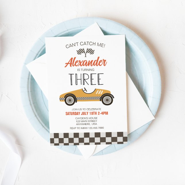 Invitation anniversaire Troisième pour voiture de  (Créateur téléchargé)