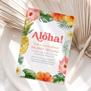 Invitation Anniversaire tropical de 1er Luau