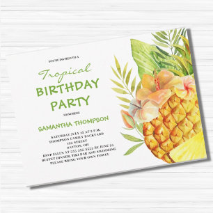 Invitation Anniversaire tropical de l'ananas
