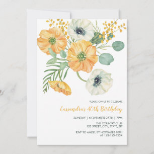 Invitation Anniversaire vert orange et blanc