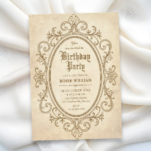 Invitation Anniversaire victorien baroque vintage