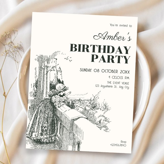 Invitation Anniversaire vintage (Créateur téléchargé)