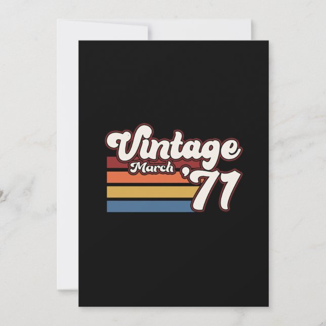Invitation Anniversaire Vintage 1971 50 ans (Devant)