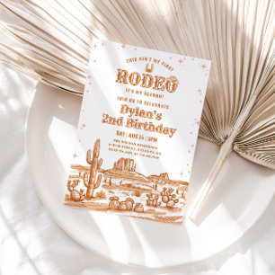 Invitation Anniversaire Vintage Brown Boy Rodeo 2ème