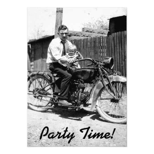 Invitation Anniversaire Vintage De Moto Des Annees 19 Zazzle Fr