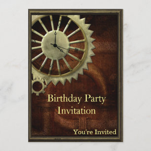 Invitation Anniversaire vintage de Steampunk