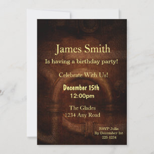 Invitation Anniversaire Vintage de Steampunk