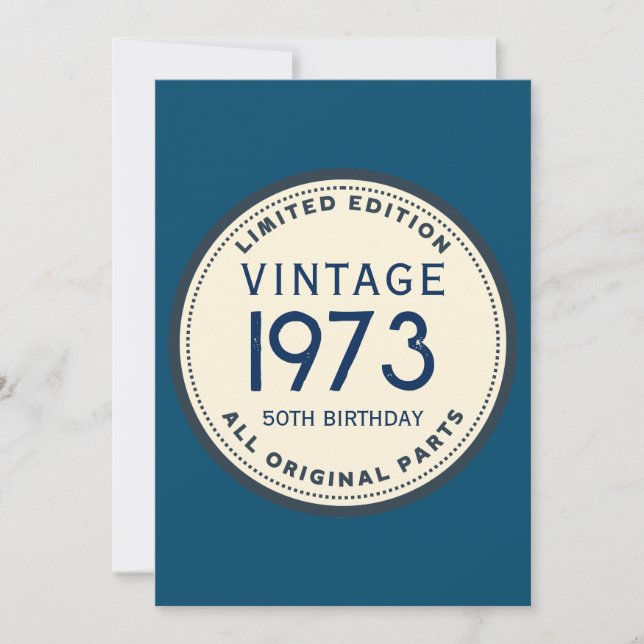 INVITATION ANNIVERSAIRE VINTAGE PERSONNALISÉ (Devant)