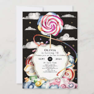 Invitation Anniversaire Whimsical Candyland