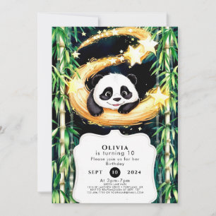 Invitation Anniversaire Whimsical Pastel Panda