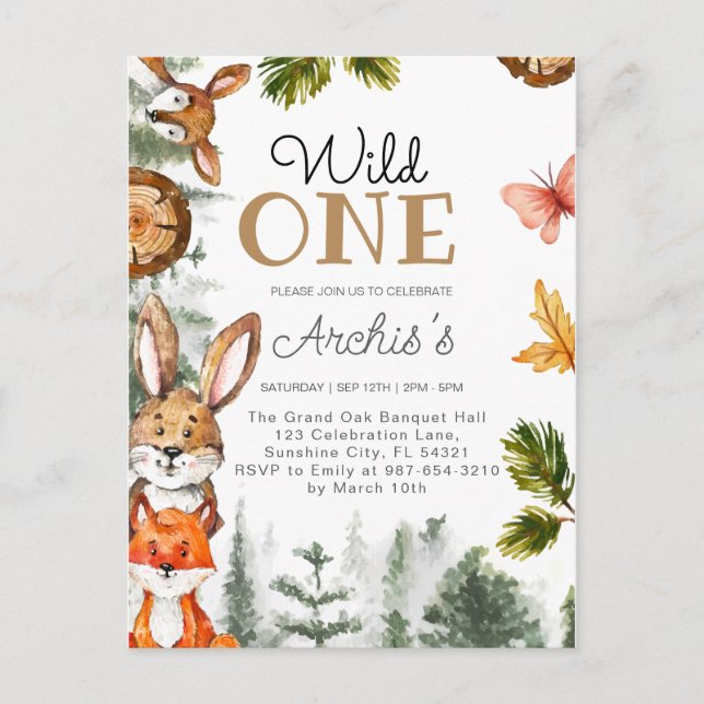Invitation anniversaire "Wild One", Invitation "Wi (Devant)
