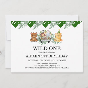 Invitation Anniversaire Wild One Jungle Safari