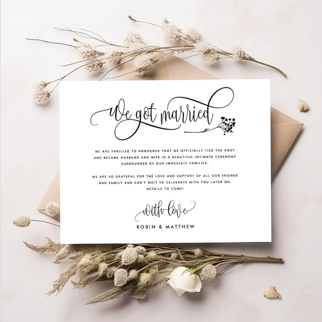 Invitation Annonce chic de mariage / Fiançailles (Créateur téléchargé)