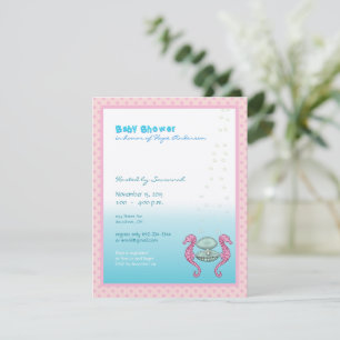 Invitation Annonce de Baby Shower Fille Sous l'Océan