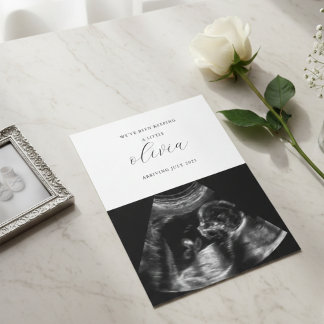 Invitation Annonce de bébé à ultrasons minimaliste moderne