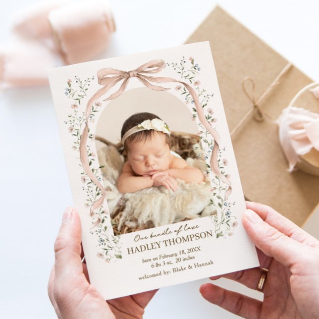 Invitation Annonce de bébé Arch Blooms (Créateur téléchargé)